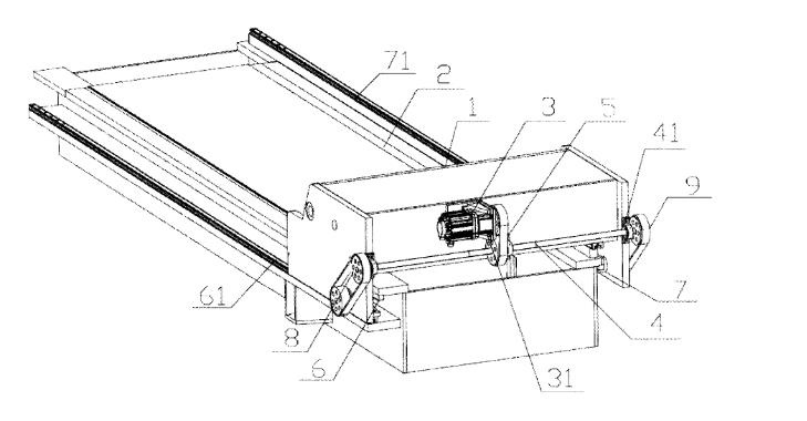 龙门式金属薄板刨槽机中置双驱动结构发明