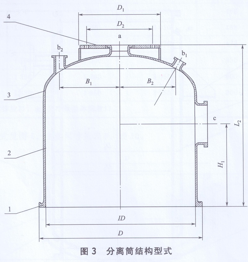 搪玻璃薄膜蒸发器分离筒结构型式图